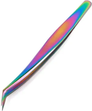 Hair Removal Tweezers Eyelash Beauty Tweezers Eyelash Grafting Stainless Steel Tweezers Planting False Eyelashes Auxiliary Device Colorful Titanium