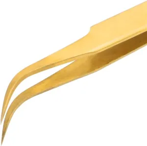 Hair Removal Tweezers Precision Tweezers Eyelash Extension Clip Curved Straight Pointed Electroplating Pliers fine Pointed Hand Tool kit(Gold01)