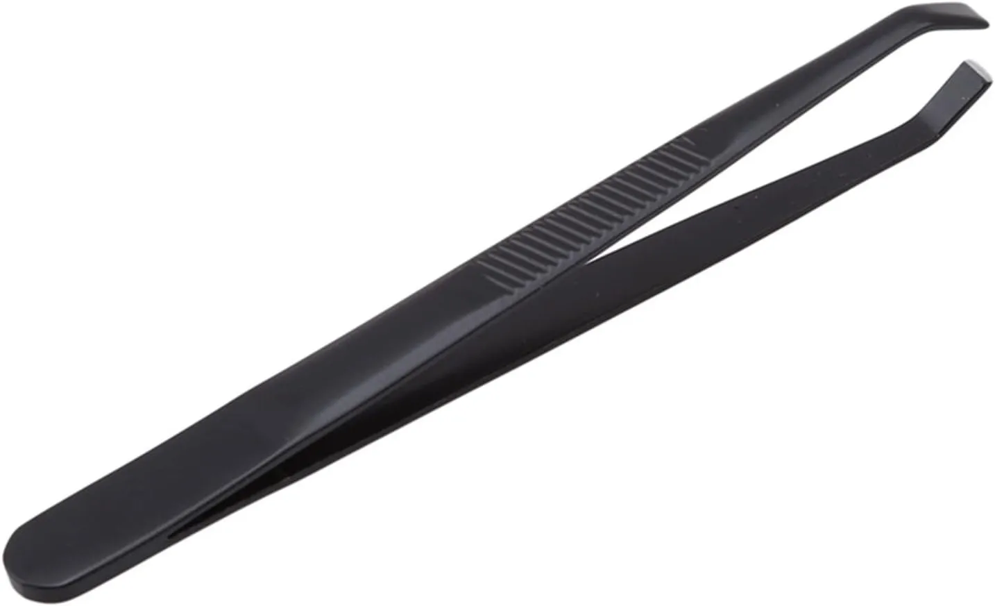 Hair Removal Tweezers Stainless Steel Makeup Light Slant Tip Hair Removal Professional Eyelashes Eyebrow Tweezers Makeup Tool(Black)