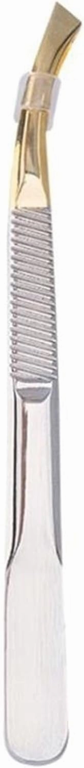 Hair Removal Tweezers Slant Tips Eyebrow Clips Stainless Steel Eyelash Extension Tweezers Brow Hair Removal Tweezers Makeup Tools Eyebrow Pliers Tweezers (One Color)