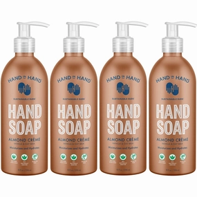 Hand in Hand Nourishing Liquid Hand Soap, 10 Fl Oz, Almond Creme, Vanilla & Oat Milk Scent, 4 Pack