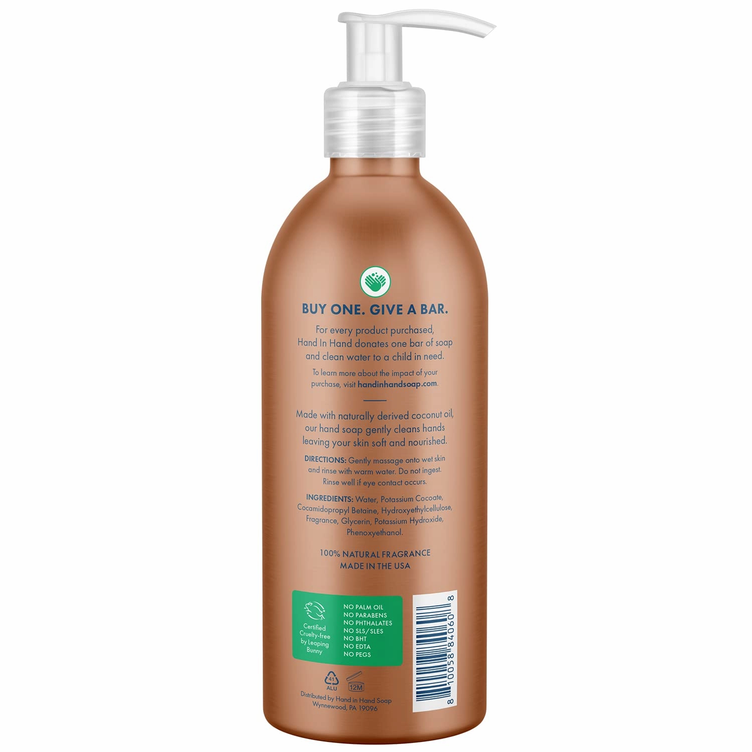 Hand in Hand Nourishing Liquid Hand Soap, 10 Fl Oz, Almond Creme, Vanilla & Oat Milk Scent, 4 Pack