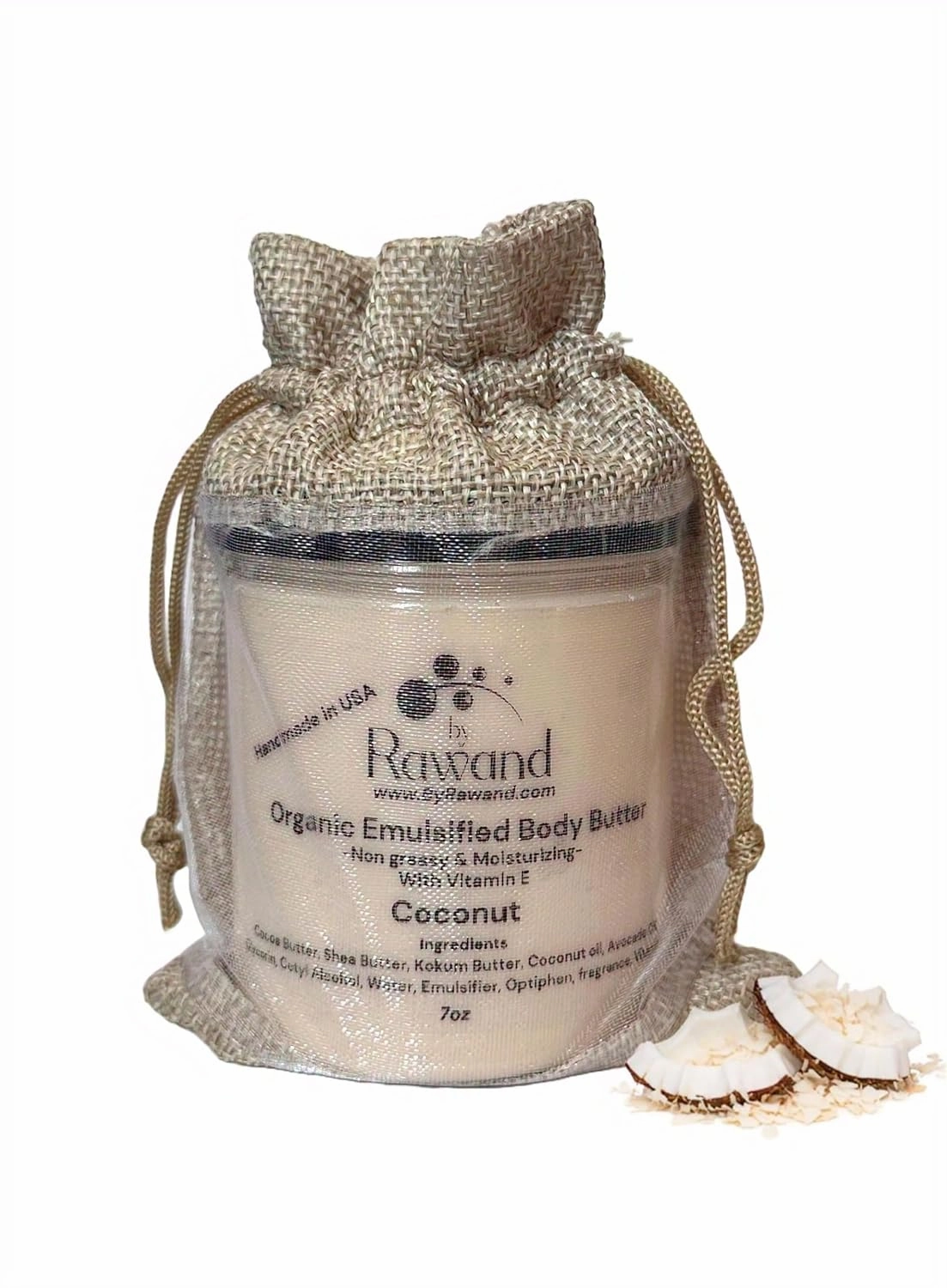 Handmade Luxurious Emulsified Body butter with Hyaluronic Acid & Shea, Kokum & Cocoa butter based with natural oils - non greasy, moisturizing, Rich (Coconut)