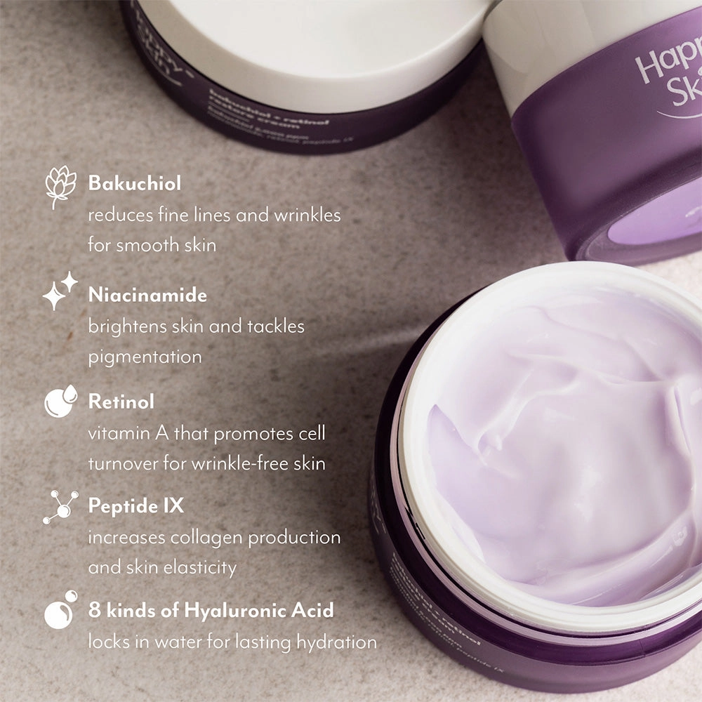 Happy Skin Bakuchiol   Retinol Restore Cream