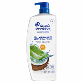 Head & Shoulders 2-in-1 Advanced Scalp Care with Aloe, Coconut Water, 40 Fl Oz