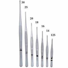 HULIANFU Stainless Steel 430 Anti-iodine Medical Tweezers Long Straight Forceps 12.5cm-30cm Straight Head Elbow Thicken Medical Tools