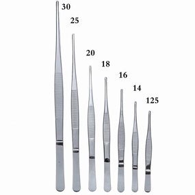 HULIANFU Stainless Steel 430 Anti-iodine Medical Tweezers Long Straight Forceps 12.5cm-30cm Straight Head Elbow Thicken Medical Tools