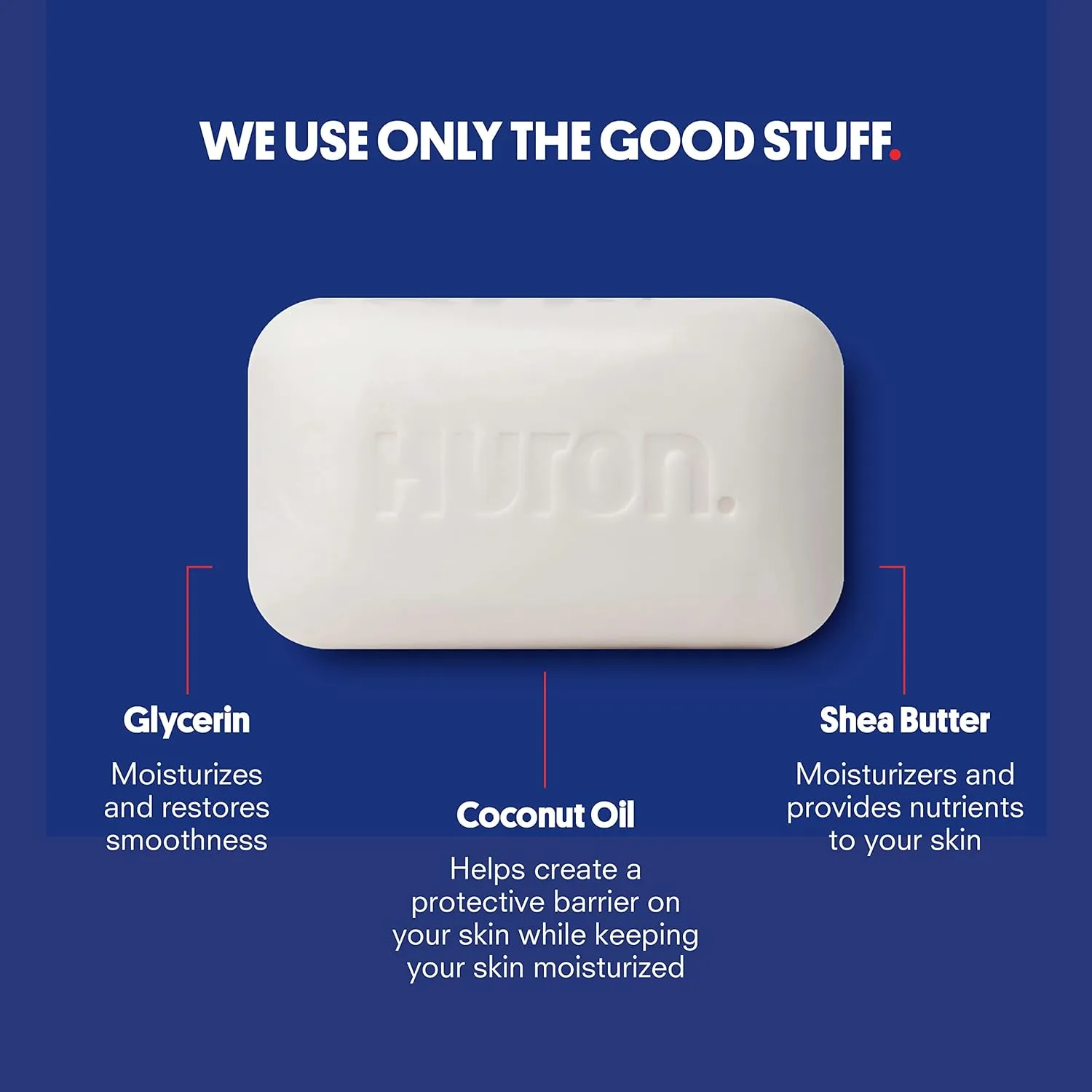 Huron Bar Soap - Citrus   Eucalyptus, 1 Pack - Crisp & Invigorating Scent of Citrus, Eucalyptus, Mint & Aromatic Greens
