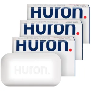 Huron Bar Soap - Citrus   Eucalyptus, 3 Pack - Crisp & Invigorating Scent of Citrus, Eucalyptus, Mint & Aromatic Greens
