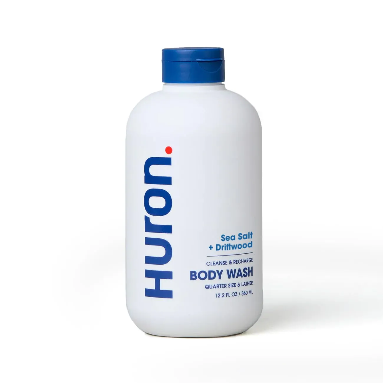 Huron Men’s Moisturizing Body Wash - Made With Coconut Oil, Vitamin E & Witch Hazel - Vegan, Cruelty-Free (12.20 Fl Oz (Pack of 1), Sea Salt)