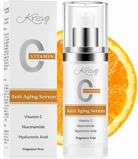 Hydrating Vitamin C Face Serum | 20% Vitamin C, Niacinamide & Hyaluronic Acid for Brightening, Even Tone & Wrinkle Reduction | Anti-Aging, Fragrance-Free, 1 Fl. Oz