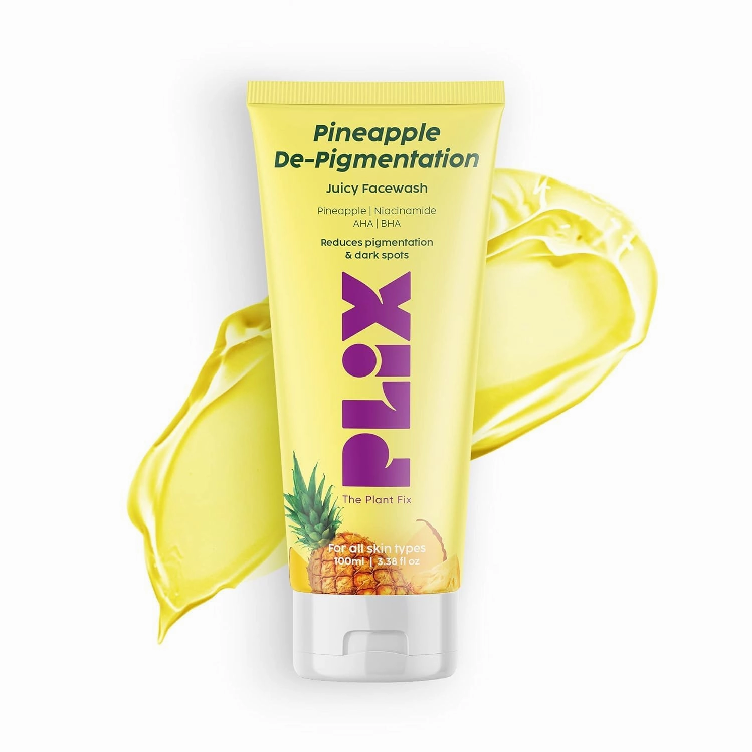 IIx.PLIX..II THE PLANT FIX 5% Pineapple Foaming Facewash For Depigmentation,100ml | Cleanser For Skin Brightening & Even Toned Complexion | Free Of Sulphates, Paraben & Silicones