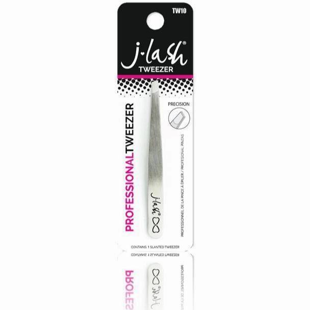 J-lash Slant Tip Tweezers - Stainless Steel