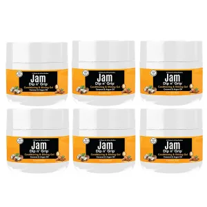 Jam Hair Gel – Extreme Hold & High Shine with Argan & Coconut Oil – 2oz, 6-Pack – Anti-Frizz Styling Gel for All Hair Types – Curls, Braids & Updos