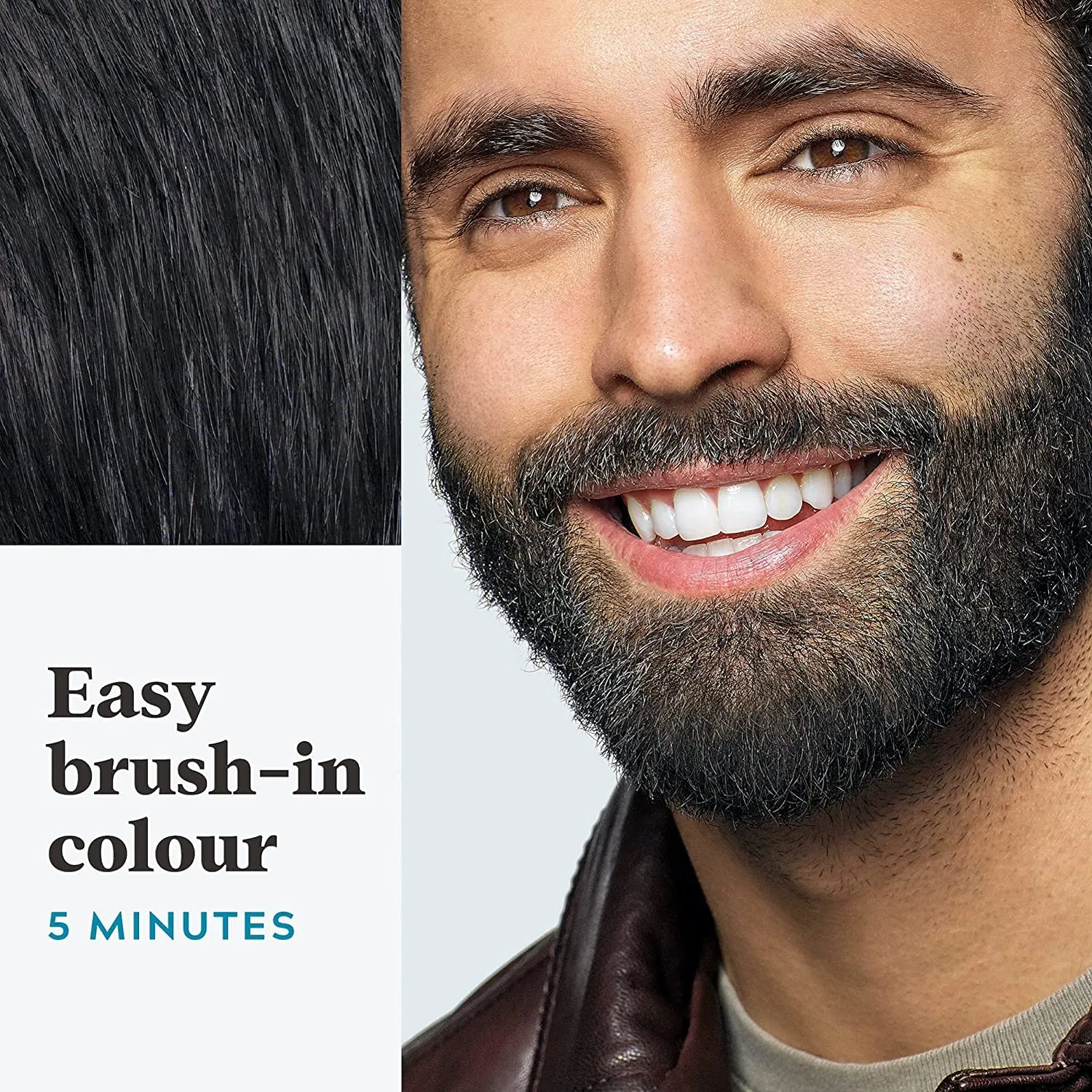 JUST FOR MEN Color Gel Mustache & Beard M-55 Real Black 1 Each (Pack of 5)