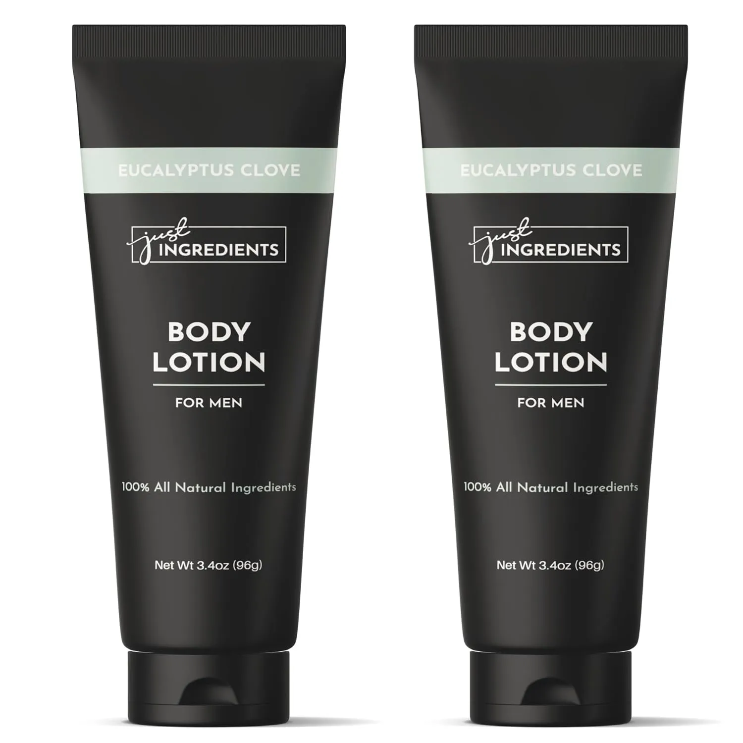 JUST INGREDIENTS Eucalyptus Clove Body Lotion | 3.4oz | 2 Pack | Hydrating Skin Care with Coconut, Essential Oils, and Jojoba | Nourishing Shea Butter Lotion for Daily Skincare