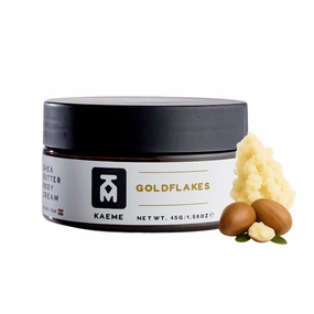 kAEME Goldflakes African shea butter Made from Raw organic pure unrefined moisturizer cream with Natural Coconut Oil for deep hydration skin hair scalp DIY shea body butter (3.4oz/100g jar)