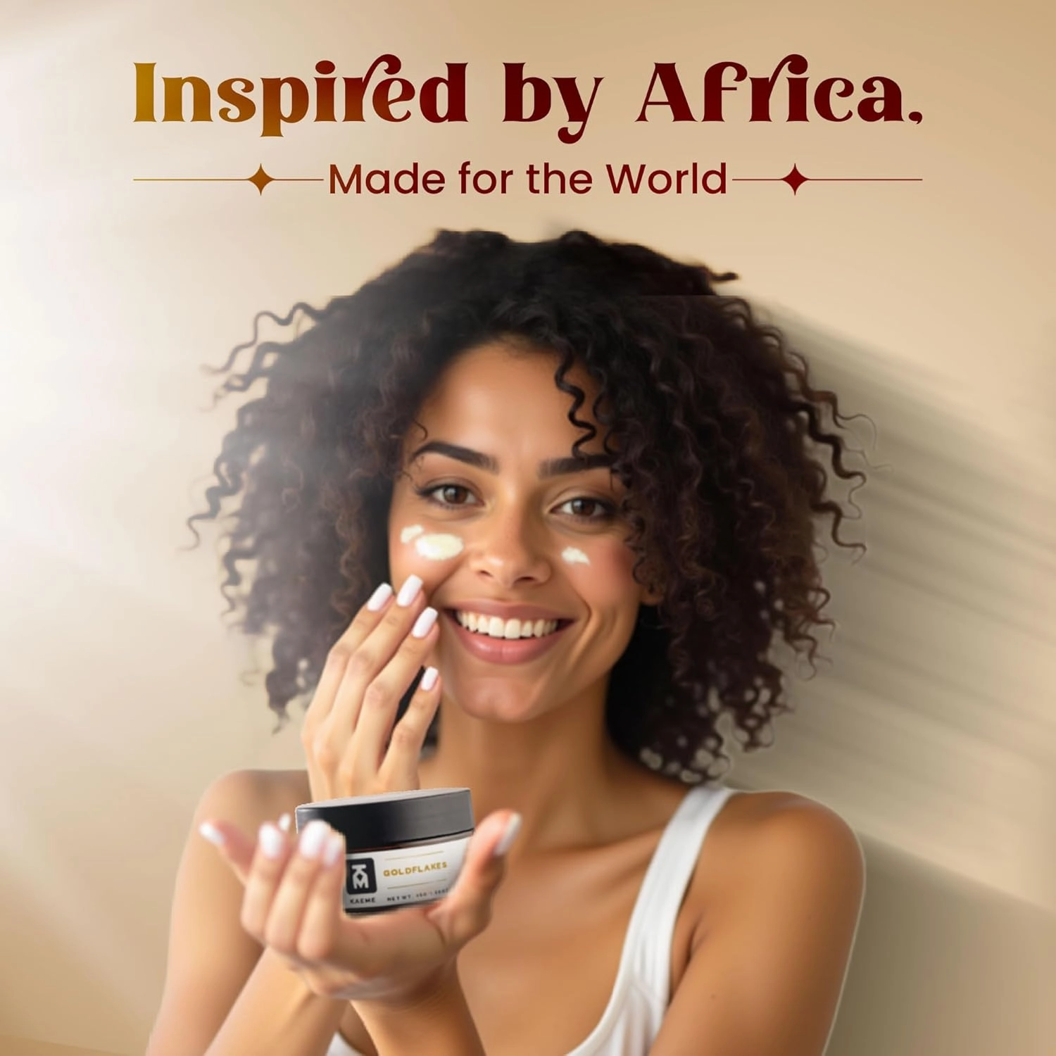 kAEME Goldflakes African shea butter Made from Raw organic pure unrefined moisturizer cream with Natural Coconut Oil for deep hydration skin hair scalp DIY shea body butter (3.4oz/100g jar)