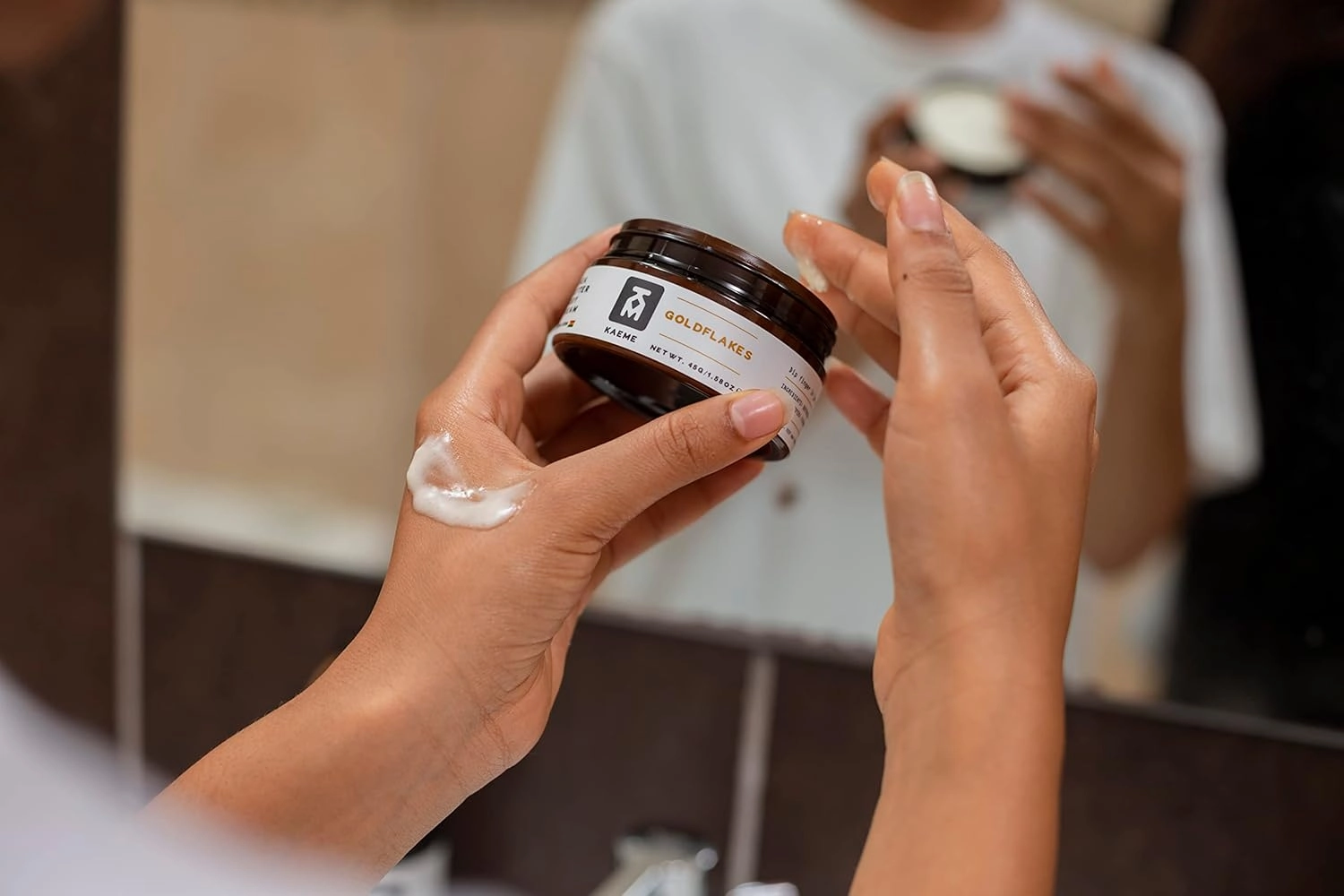 kAEME Goldflakes African shea butter Made from Raw organic pure unrefined moisturizer cream with Natural Coconut Oil for deep hydration skin hair scalp DIY shea body butter (3.4oz/100g jar)
