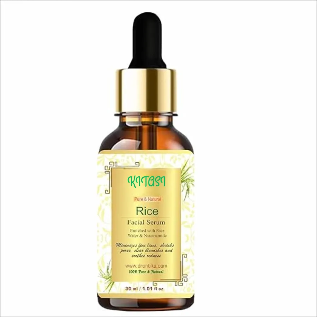 KITASI Rice Facial Serum with Rice Water and Niacinamide, Glass Skin Formula, 1.01 fl oz