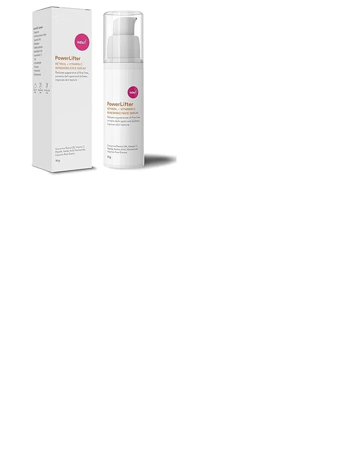 Krr PowerLifter | 2% Retinol, Vitamin C, Peptide, Azelaic Acid | Retinol Serum | Targets - Dullness, Skin Texture, Fine Lines, Dark Spots | 30gm