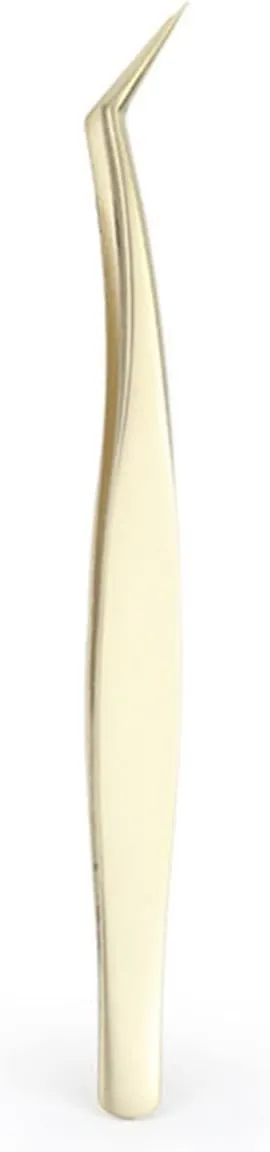 Lash Tweezers False Eyelash Tweezers Stainless Steel Super Hard Tweezers High Precision Anti-Static Eyelash Extension Tool (Color : Gold, Size : 02) (Gold 2)