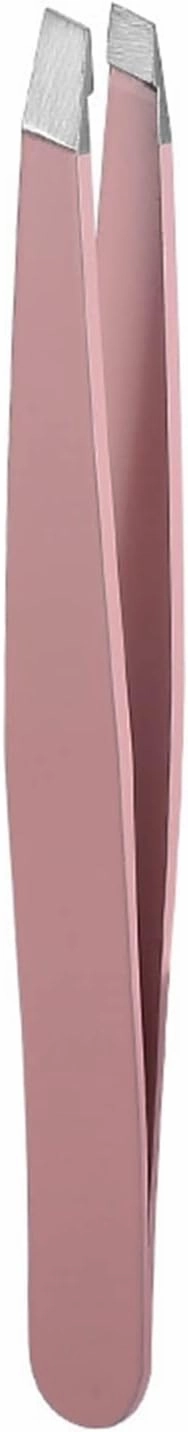Lash Tweezers Hair Removal Tweezers Stainless Steel Eyebrow Tweezers Pink Slanted Black Tip Point Face Harmless Makeup Beauty Tool Cosmetic (Color : 04) (2)