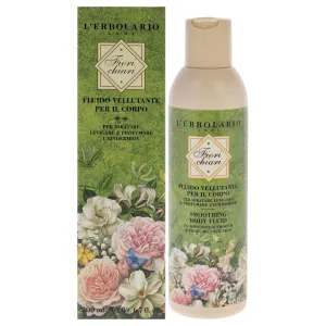 L'Erbolario Fiorichiari Smoothing Body Fluid - Floral Moisturizing Body Lotion with White Lily, Coconut Butters - Softening Dry Skin Lotion - 6.7 oz