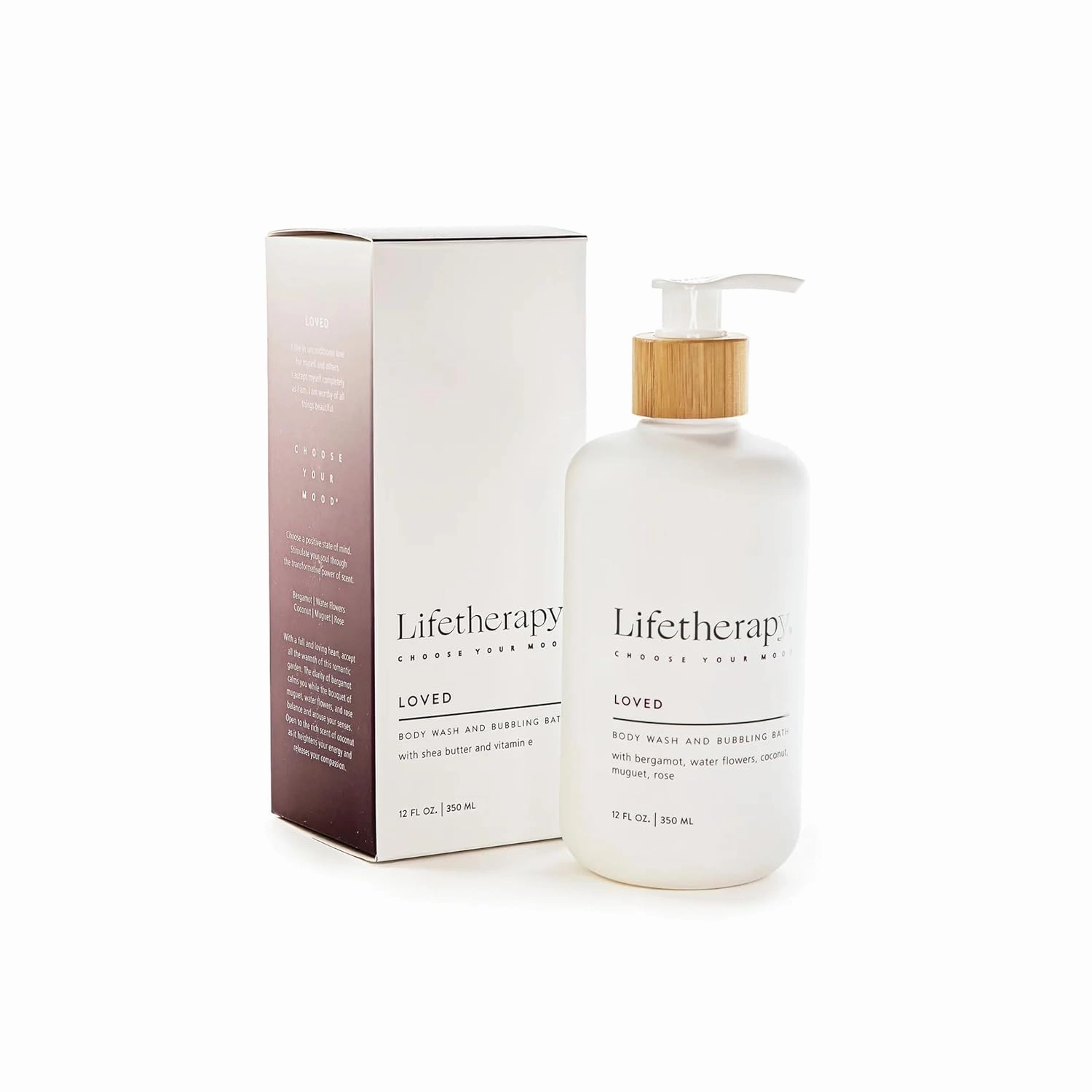 Lifetherapy Loved, Made For All Skin Types, Nourishing, 12 Ounce, Multiuse Liquid Soap, Body Wash, Bubble Bath