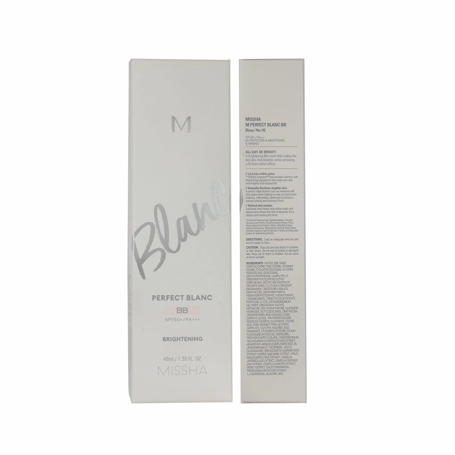 lightness & Brightening Makeup for MISSHA M Perfect Blanc BB Creams(1.35fl.oz.), No.19 Rosy