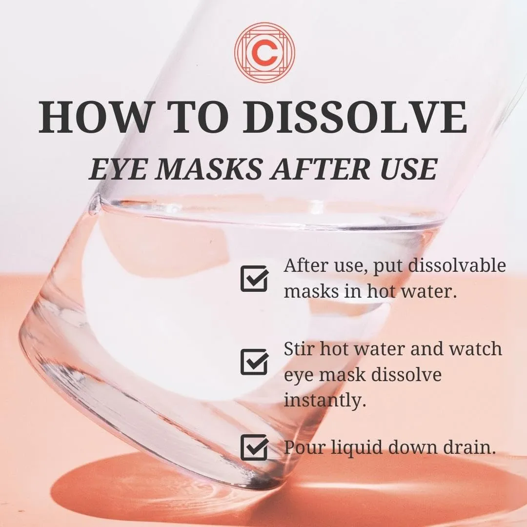 Lights On Brightening Dissolvable Eye Mask Infused with Red Algae, Vitamin C, Peptides, and Black Mulberry - Under Eye Patches for Wrinkles, Dark Circles, Puffiness, and Signs of Aging