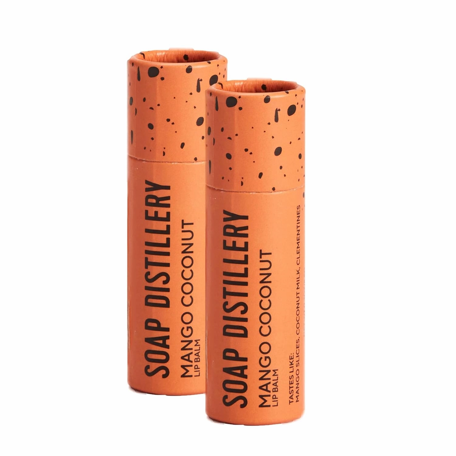 Lip Balm Two Pack - Organic Beeswax - Plastic Free Tube (Mango Coconut)