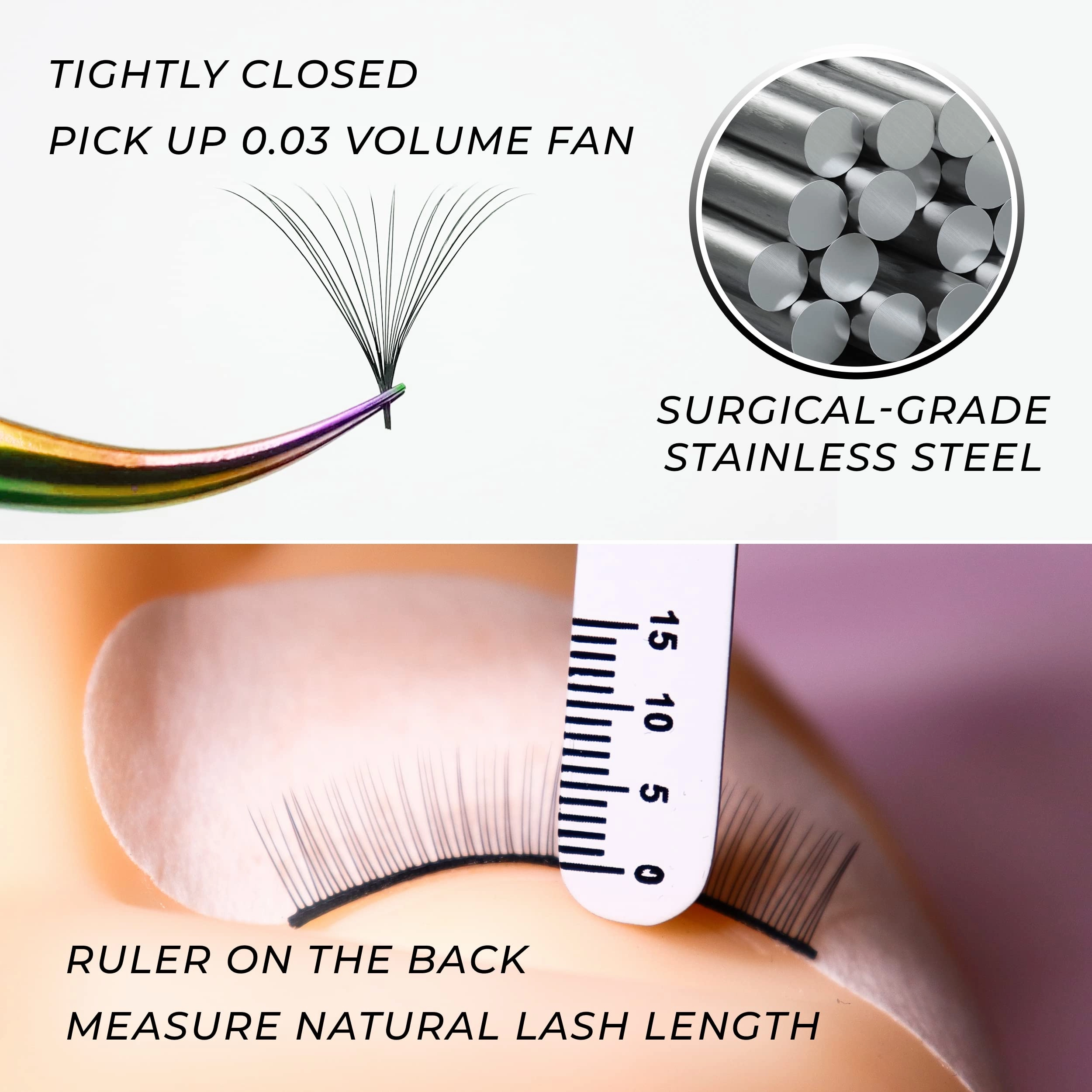 LLBA Lash Tweezer Professional Volume False Lash Application Tool | Multi Shapes & Purposes Tweezers | Non-Slip Grip Tweezers for Volume, Isolation & Classic Lashes (Gold, Abracadabra Isolation)