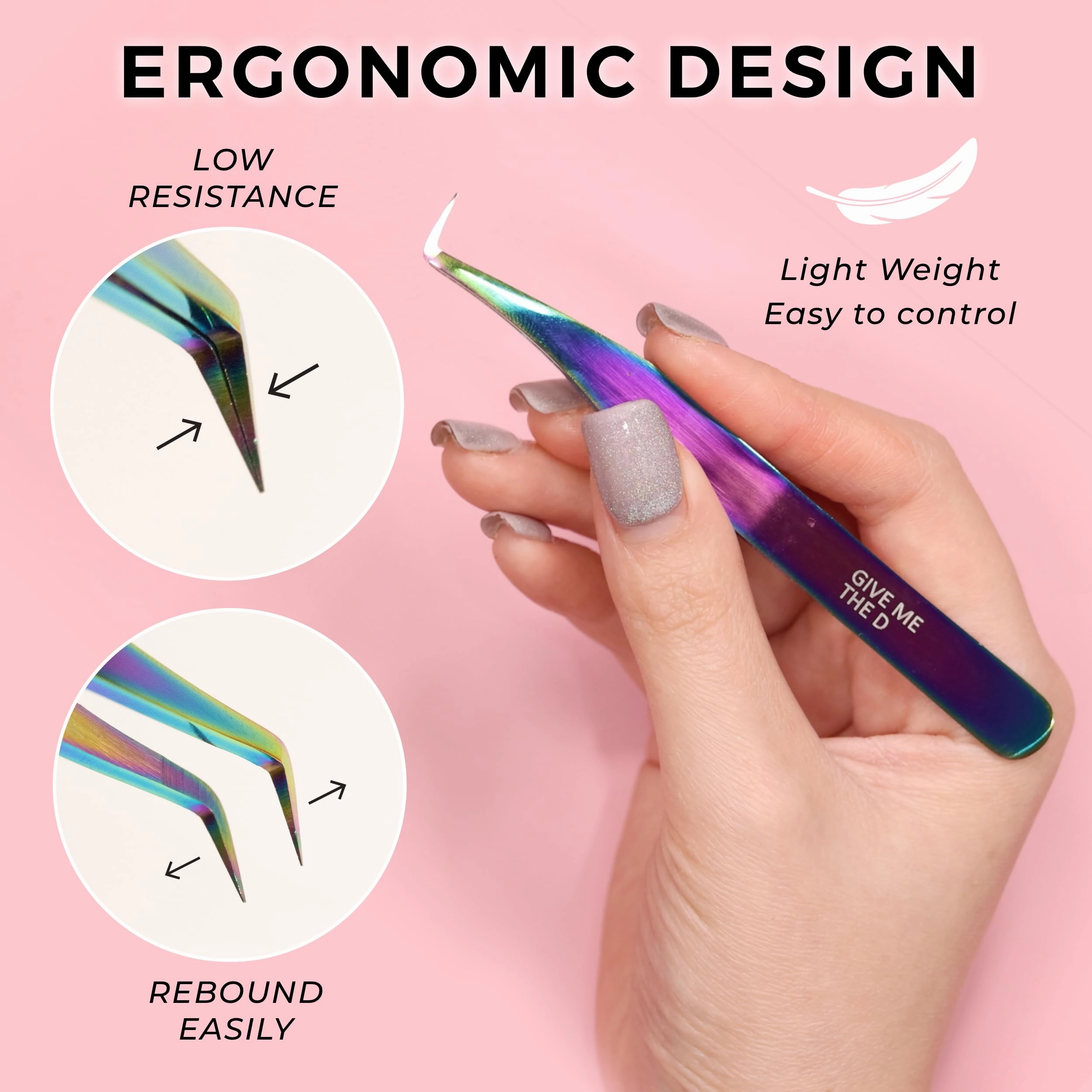 LLBA Lash Tweezer Professional Volume False Lash Application Tool | Multi Shapes & Purposes Tweezers | Non-Slip Grip Tweezers for Volume, Isolation & Classic Lashes (Gold, Abracadabra Isolation)