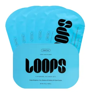 LOOPS Hyper Smooth Eye Hydrogel Eye Mask - 5 Pc Brighten, Hydrate, Nourish and Help Reduce Dark Circles for Refreshed Eyes - Reduces Signs of Puffiness and Fortify Your Eyes