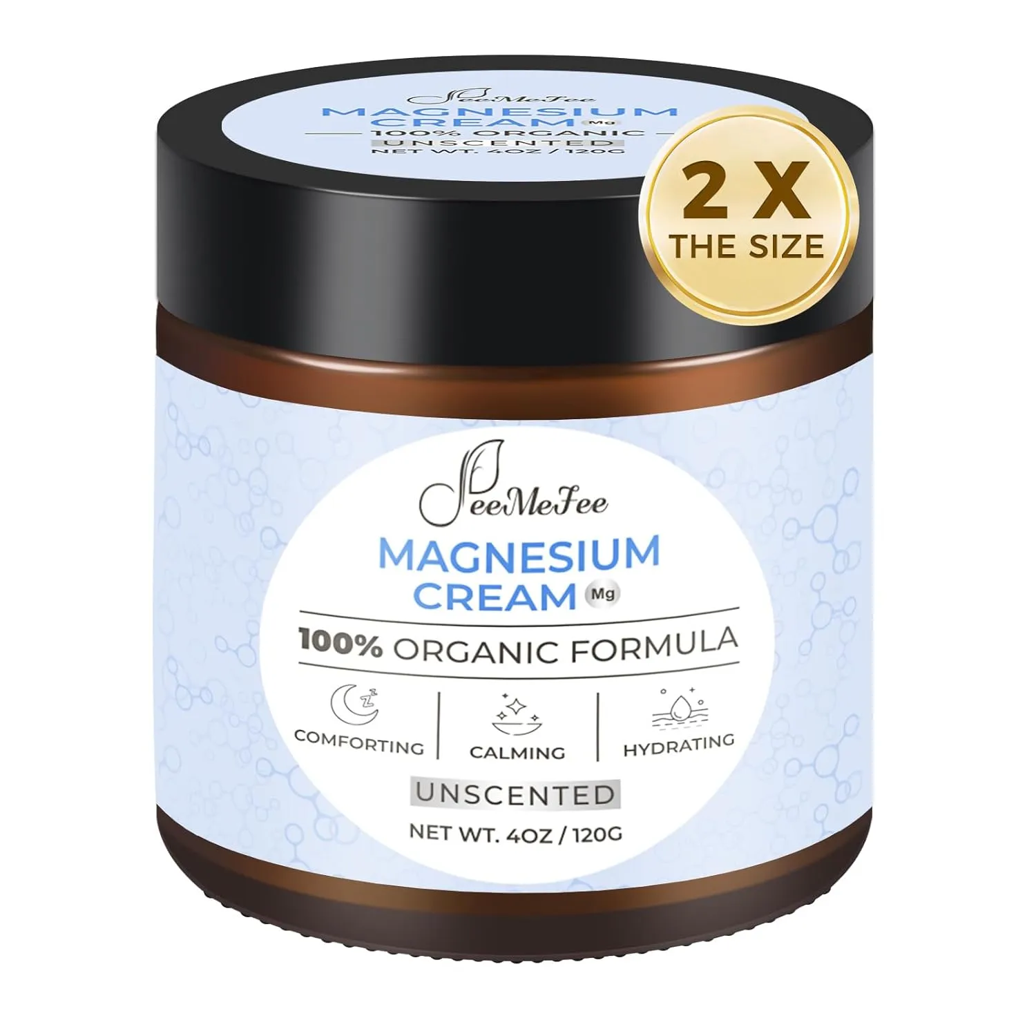 Magnesium Lotion for Sleep, Natural Magnesium Cream for Leg Cramps, Magnesium Butter with Coconut Oil, Shea Butter, Vitamin E, Safe for Kids, Unscented 4 oz