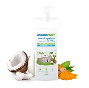 Mamaearth Coco Soft Body Lotion for Babies with Coconut Milk and Turmeric | Nourishing Moisturizer for Delicate Baby Skin | 13.53 fl oz (400ml)