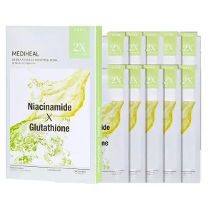 Mediheal Derma Synergy Wrapping Mask for Blemish Care (10 Packs) - Improved Blemish and Skin Brightening with Niacinamide, Glutathione