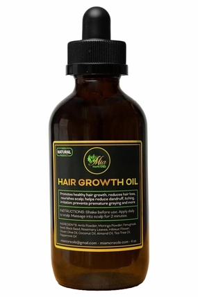 Mia More Oils Botanical Bliss Hair Growth Oil 4oz – Natural Hair Growth Oil with Coconut & Peppermint for Scalp Health, Anti-Dandruff, Unisex Hair Care for All Hair Types