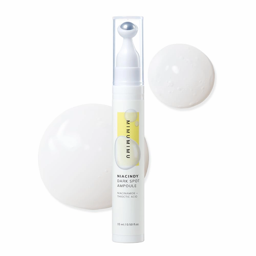 MIMUMIMU Niacinamide 10% Thioctic Acid 100 ppm NIACINDY Facial Glow Ampoule for Dark Spot After Care - Daily Korean Potency Skincare - Uneven Tone, Hyperpigmentation, Discoloration Roll-on Ampoule