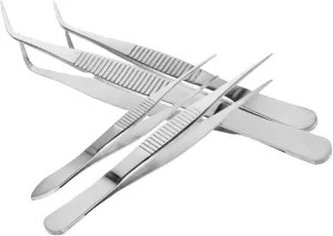 Mipcase Multi-use Tweezers Set Precision Tweezers for Upholstery Sewing Jewelry Making Stainless Steel Curved Tips