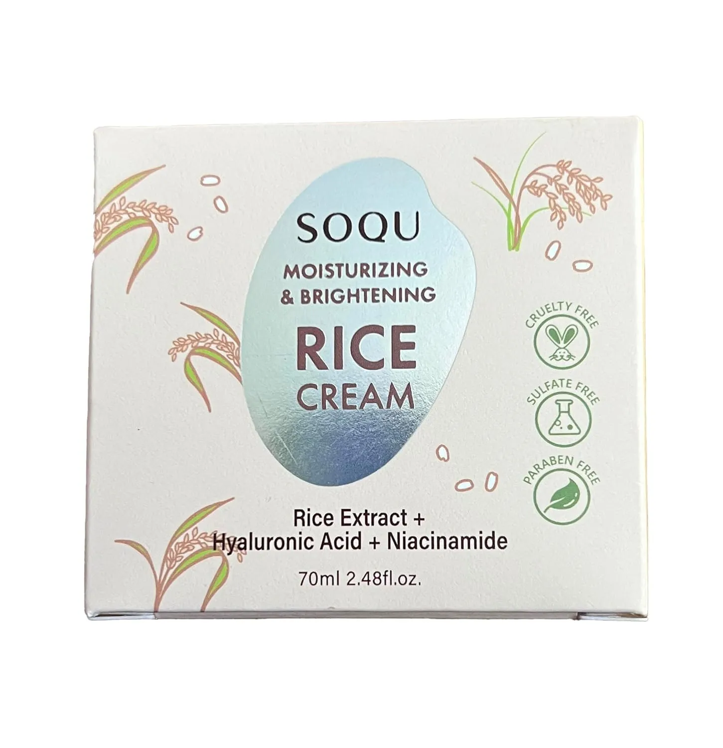 Moisturizing & Brightening Rice Cream, 2.48 Fl Oz (Pack of 1)