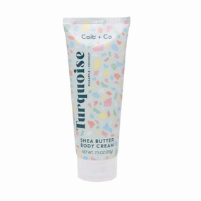 Moisturizing Body Cream Lotion, Nourishing Skin Care, 7.5 Ounce Shea Butter, Pineapple and Coconut Scent, Turquoise