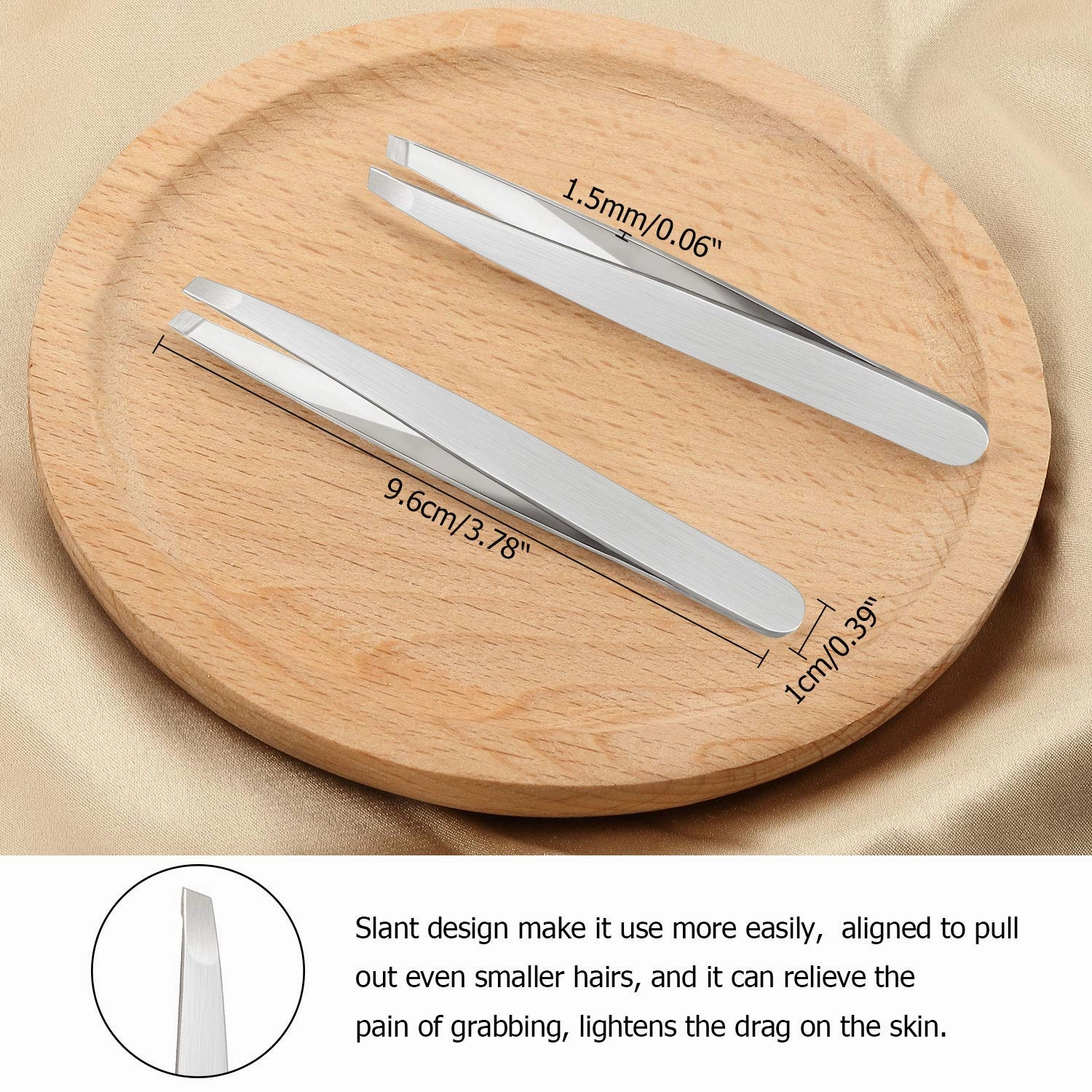 Mudder 12 Pcs Eyebrow Tweezers Set for Facial Hair Stainless Steel Slant Tip Tweezers in Bulk for Men and Women(Silver)