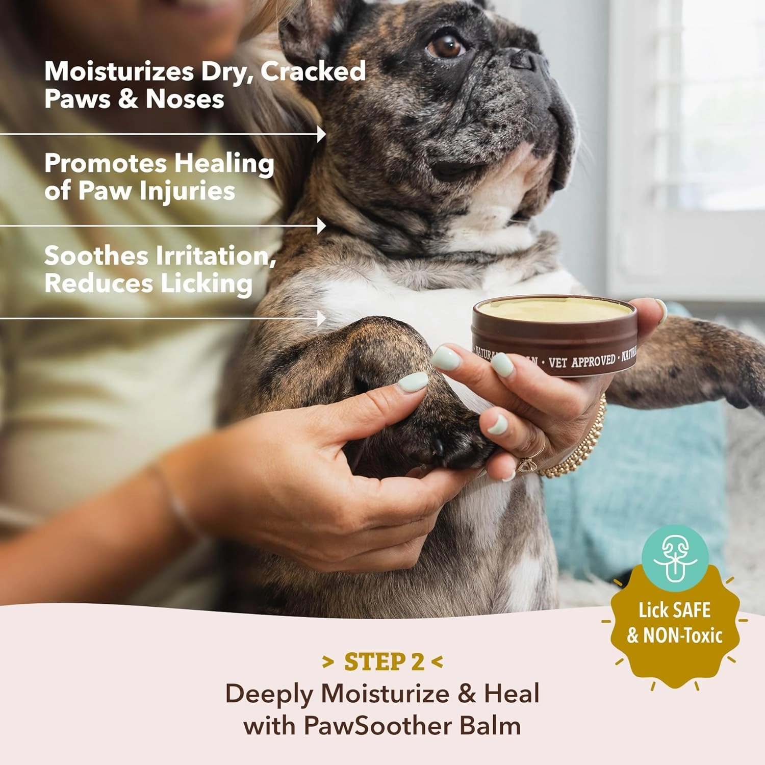 Natural Dog Company Paw Soother Balm - Soothing Cream for Dog Paws, Paw Care for Dogs, Healing Balm for Paws, Dog Paw Balm for Hot Pavement, Organic Shea Butter, Coconut Oil, Lick Safe 2 oz Tin
