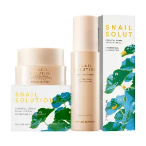 Nature Republic Snail Mucin Toner Cream Set - Korean Skincare, Hydrating with Niacinamide, Face Moisturizer, Moisturizing Skin Care, Glow, Mucus