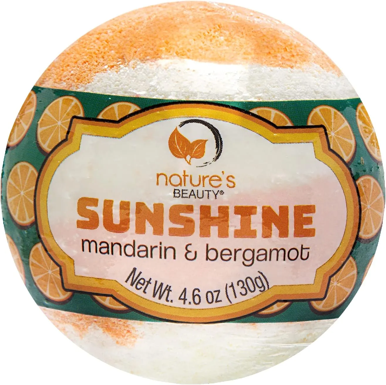 Nature's Beauty Sunshine Mandarin & Bergamot Bath Bomb Multi-Pack - Natural Hand Crafted, Non-Staining, Luxury Fizzy Spa Bomb, Nourishe Dry Skin, Made w/Coconut Oil   VIT. E, 4.6oz (4 Pack)