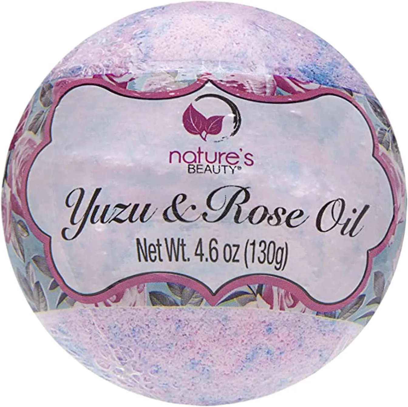 Nature's Beauty Yuzu & Rose Oil Bath Bomb Multi-Pack - Natural Hand Crafted, Non-Staining, Luxury Fizzy Spa Bomb, Nourish Dull   Dry Skin, Made w/Coconut Oil   Witch Hazel, 4.6 oz (4 Pack)