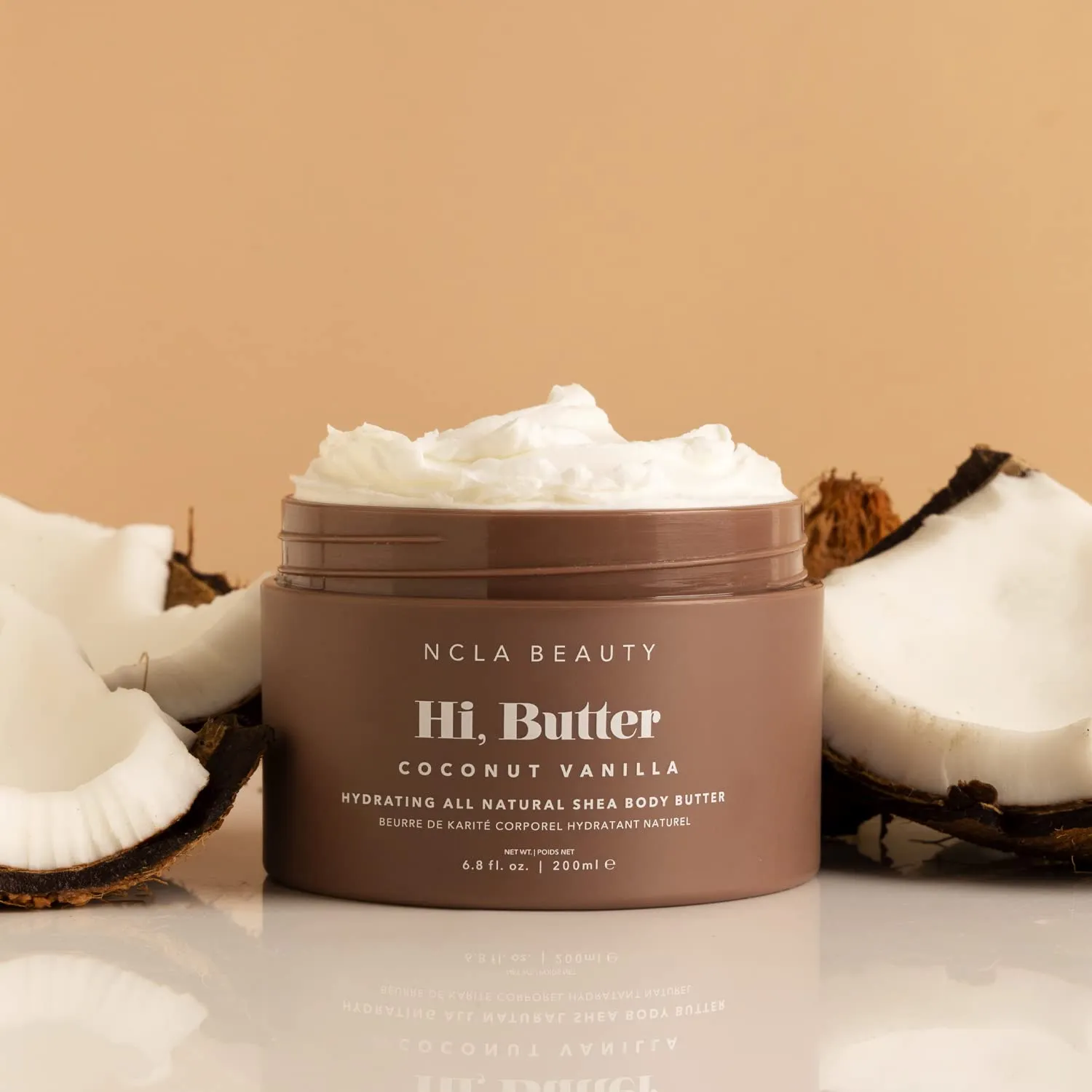 NCLA - Hi, Butter Natural Shea Body Butter | Vegan, Cruelty-Free, Clean Skincare (Coconut, 6.8 oz | 200 ml)
