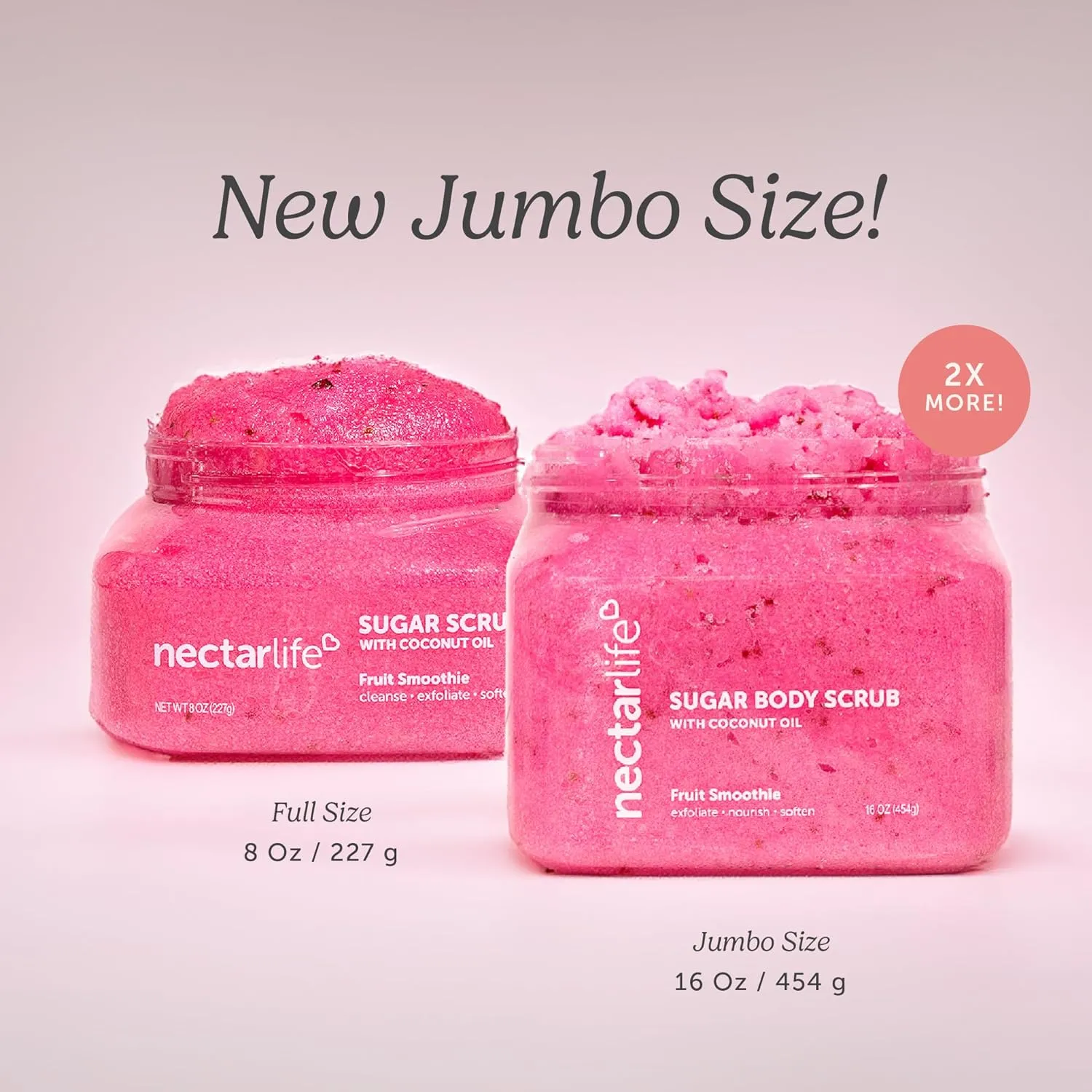 Nectar Life Exfoliating Sugar Scrub, Moisturizing Body Scrub with Coconut Oil & Shea Butter, Pre Shave Exfoliator (16 Ounce, Vanilla)